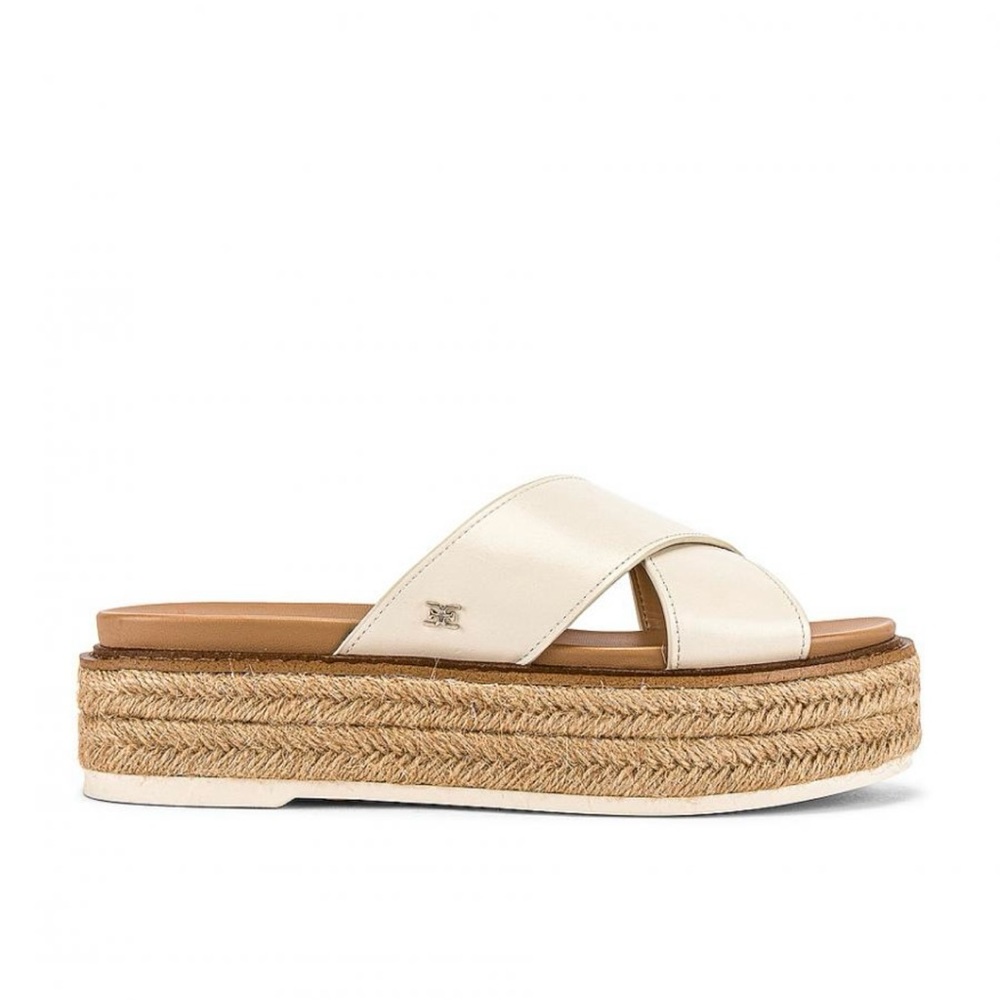 Sam Edelman Cream and Tan Platform Sandals